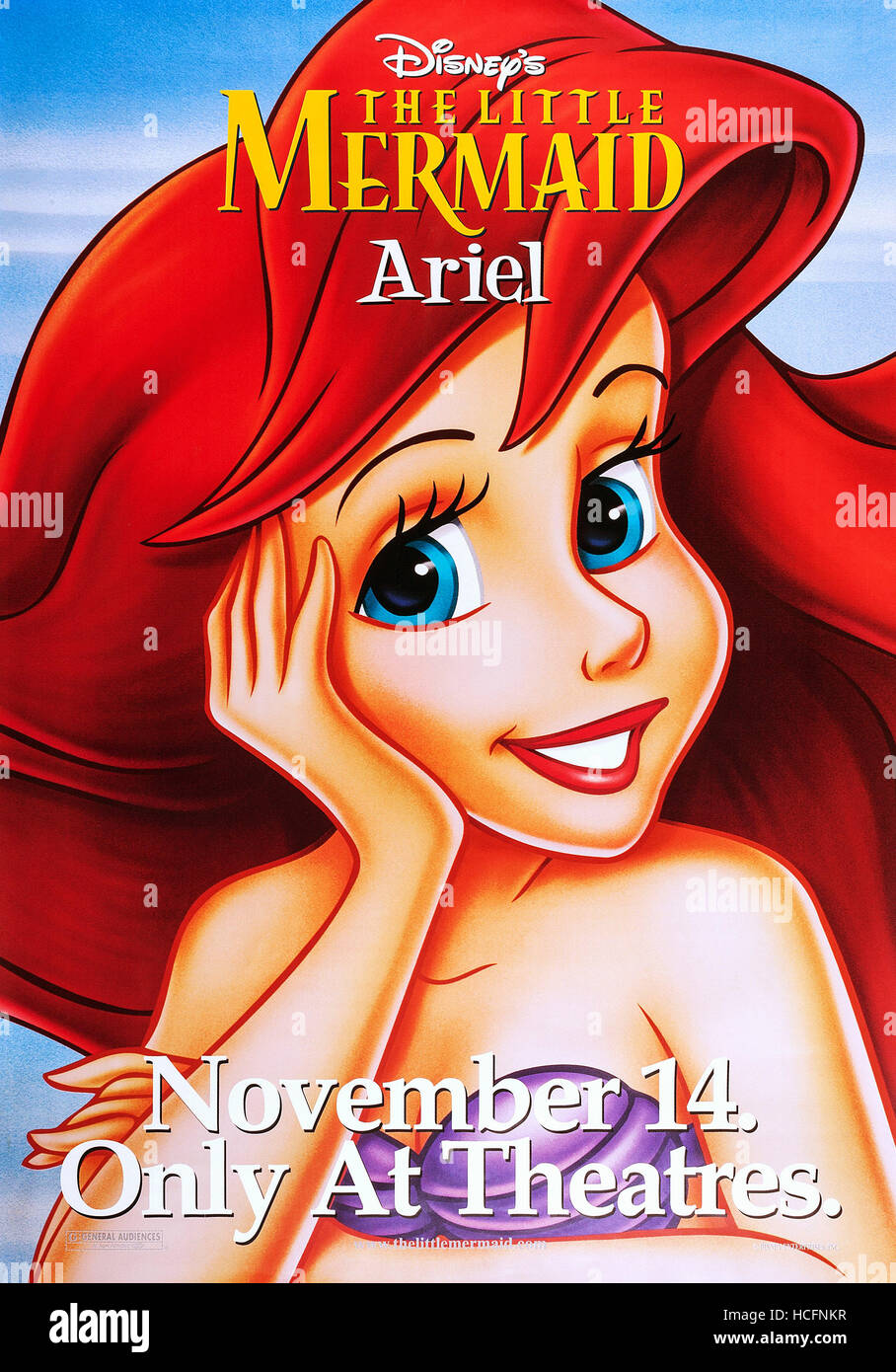 THE LITTLE MERMAID, Ariel on advance poster art, 1989, ©Walt Disney Pictures/courtesy Everett Collection Stock Photo
