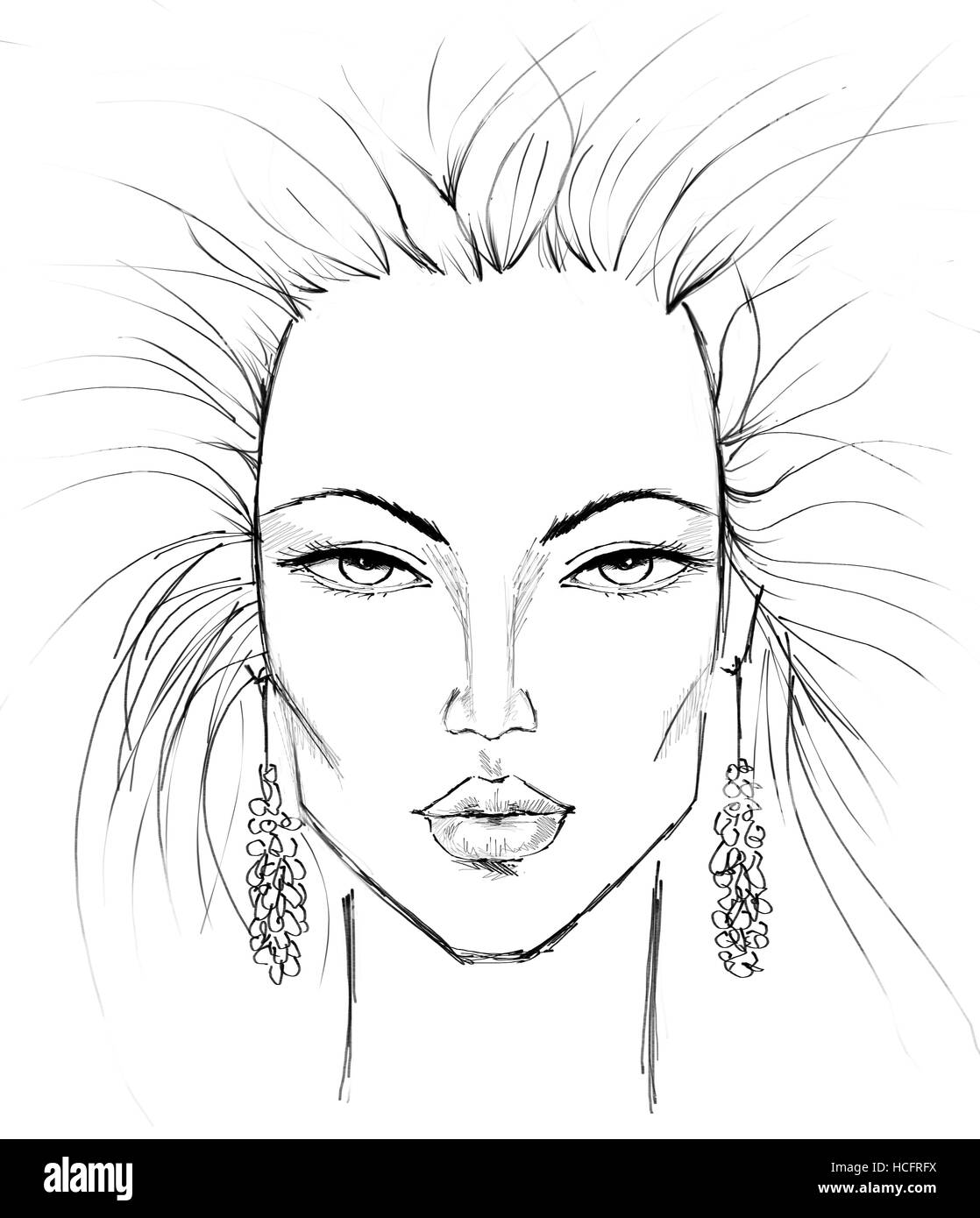 pics Female Outline Face Drawing Perfect Face Template https www alamy com stock photo rather careless sketch of a female face which can be a perfect template 128196206 html