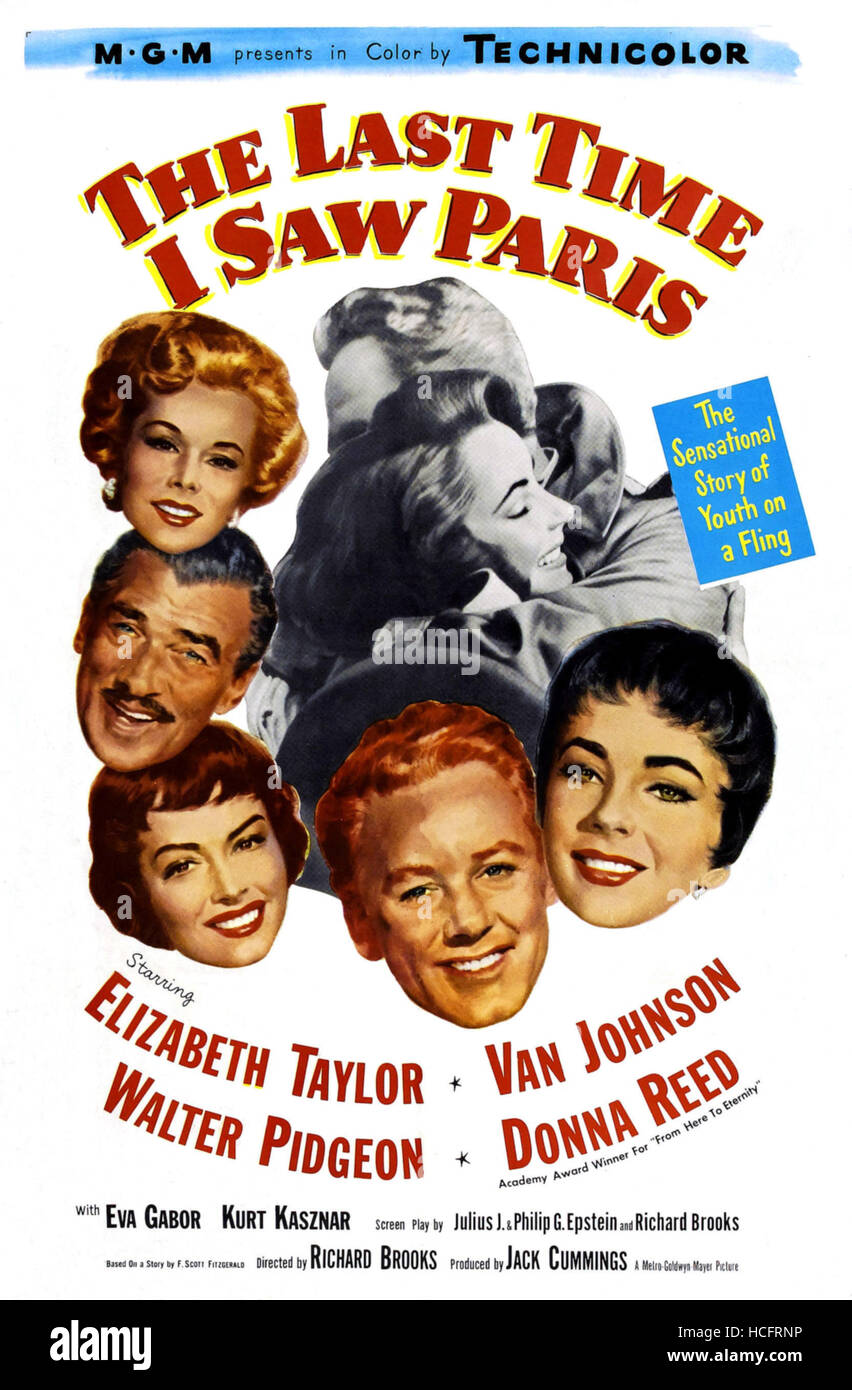 THE LAST TIME I SAW PARIS, Eva Gabor, Walter Pidgeon, Donna Reed, Van ...