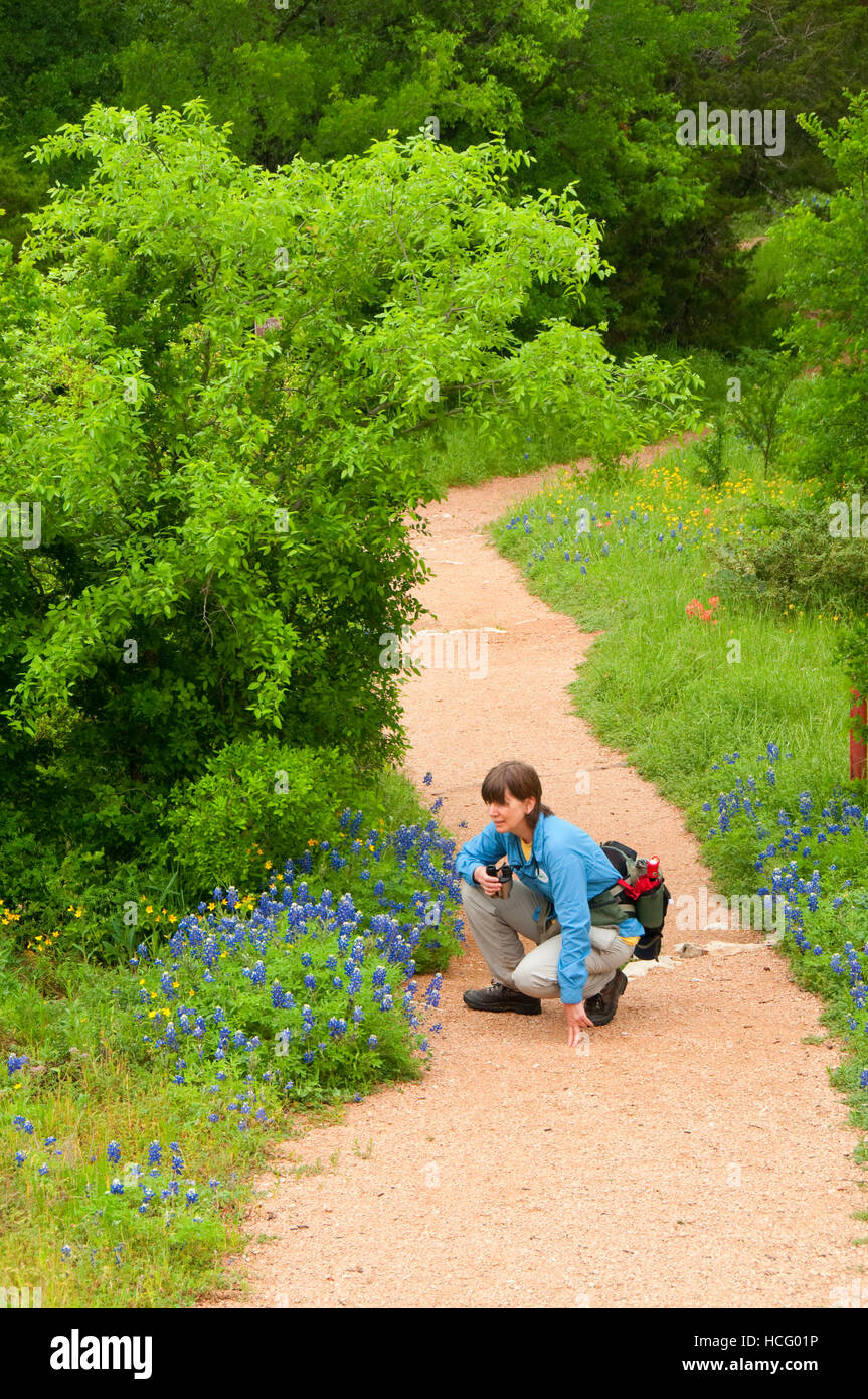 Savanna Meadow Trail, Ladybird Johnson Wildflower Center, Austin, Texas Stock Photo