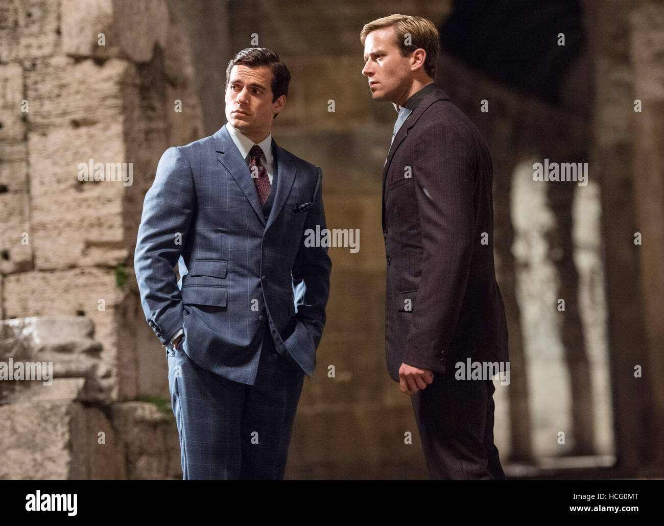 THE MAN FROM U.N.C.L.E., lr Henry Cavill, Armie Hammer, 2015. ph