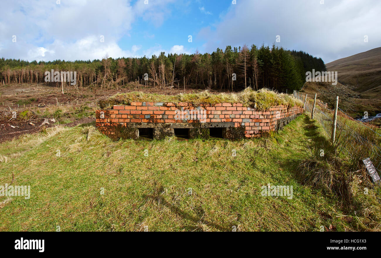 Old WW2 Bunkers at the base of Pen y Fan, Brecon Beacons, South Wales, UK Stock Photo