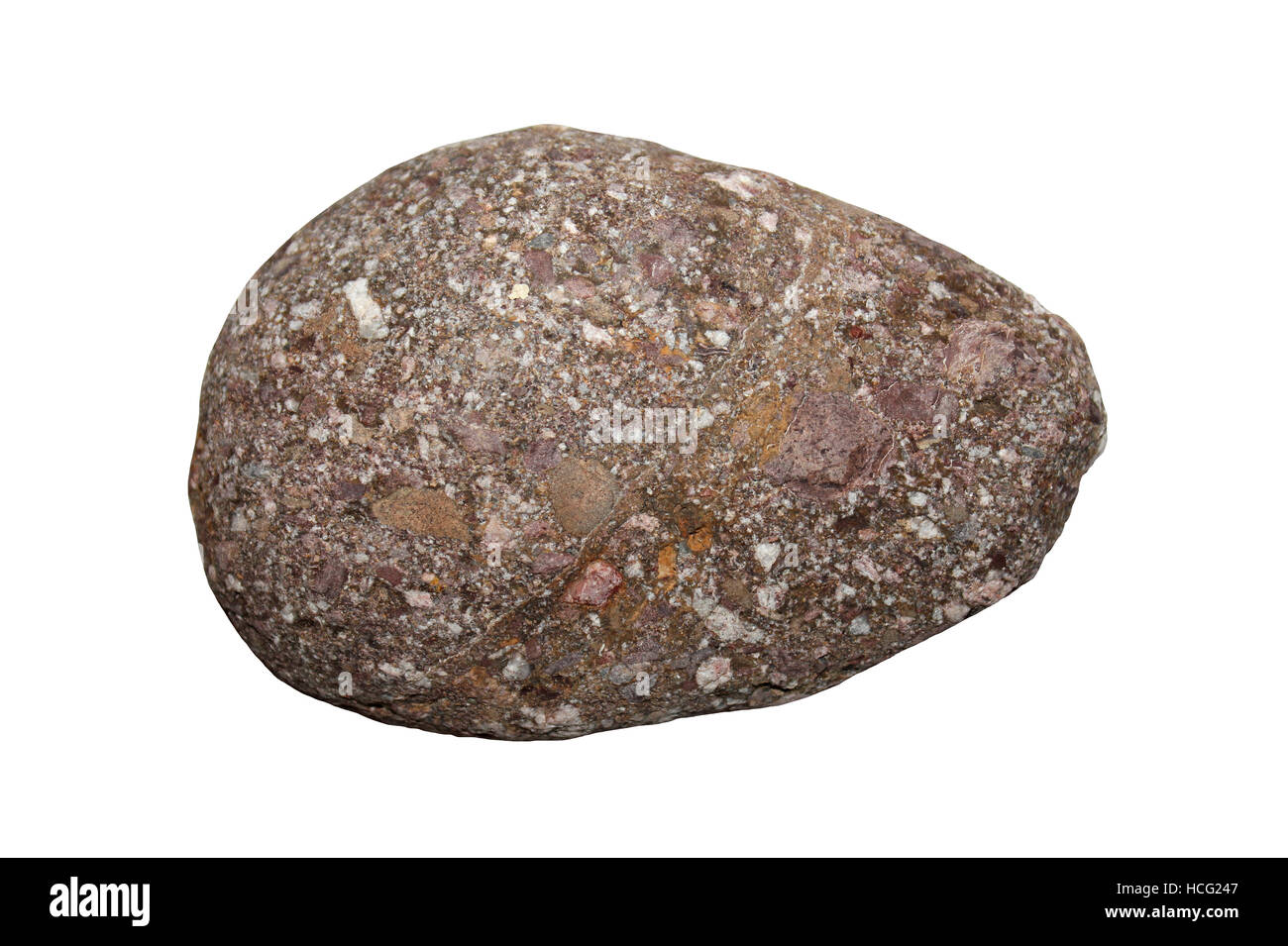 Pebble Of Conglomerate and Breccia Stock Photo