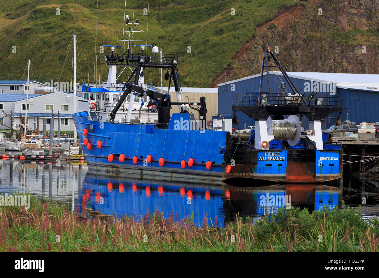 Fishing boat, Dutch Harbor, amaknak Island, Aleutian Islands, Alaska, USA Stock Photo