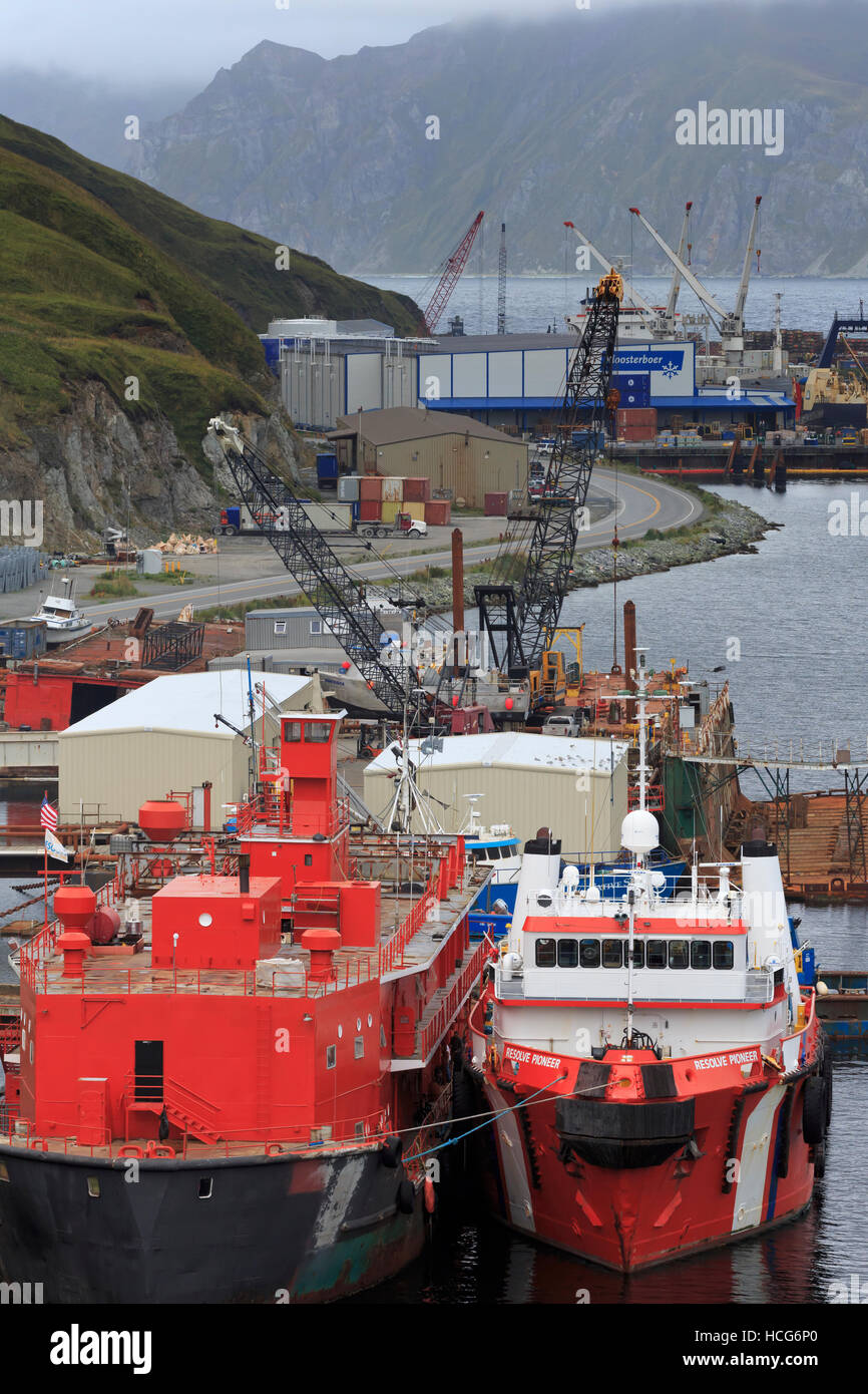 City Dock, Dutch Harbor, Amaknak Island, Aleutian Islands, Alaska, USA