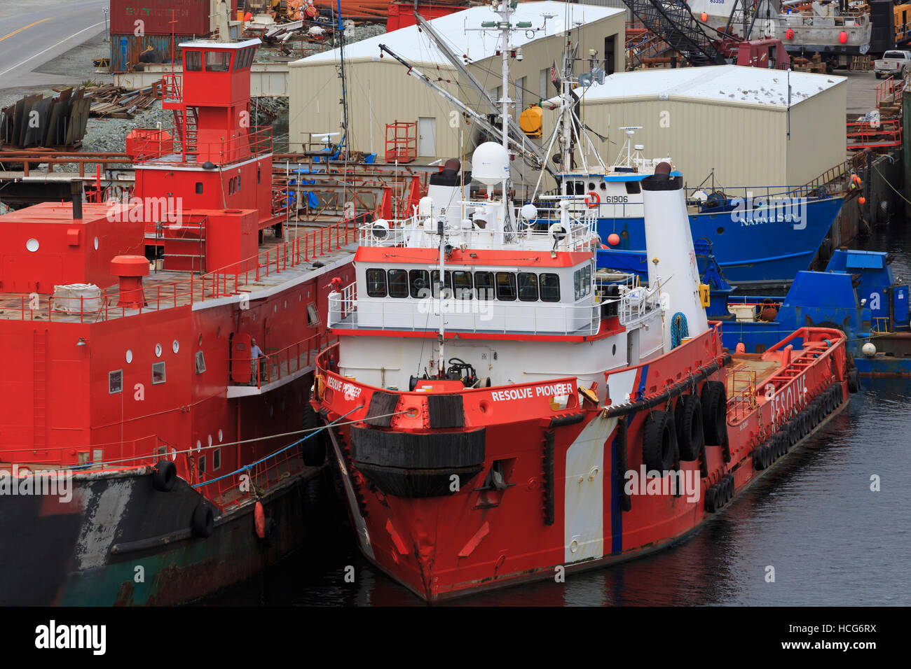 City Dock, Dutch Harbor, Amaknak Island, Aleutian Islands, Alaska, USA