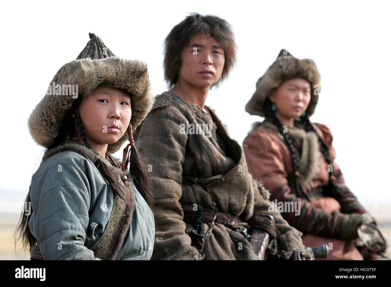 MONGOL, Odniam Odsuren (left) as young Genghis Khan, Aliya (right