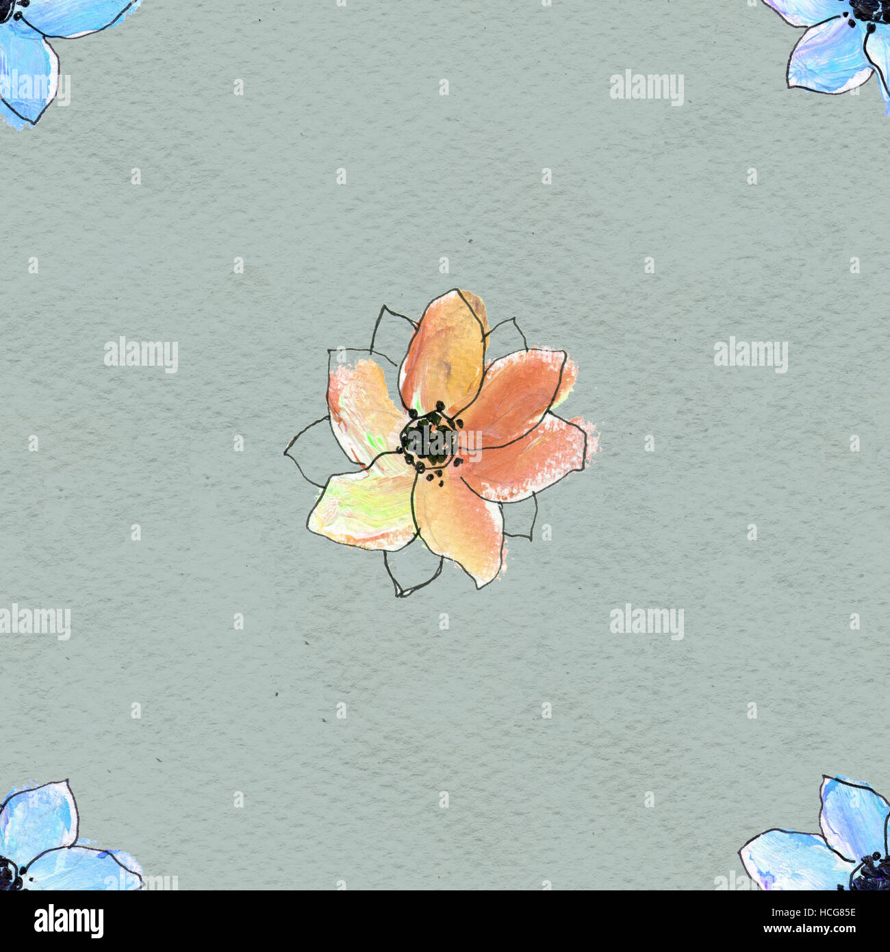 Seamless pattern with colorful flowers Stock Photo - Alamy