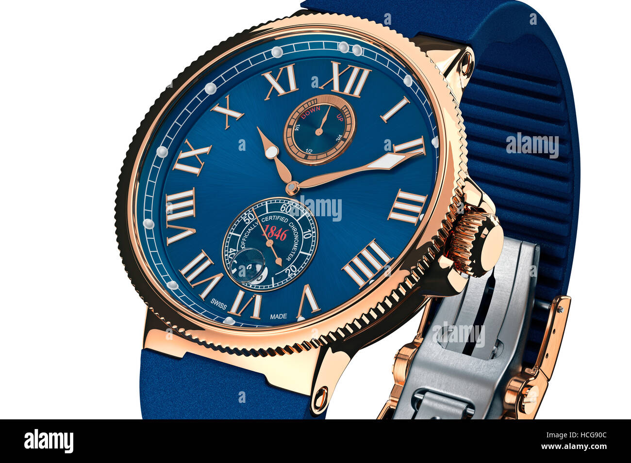 Wrist watch dial, close view Stock Photo