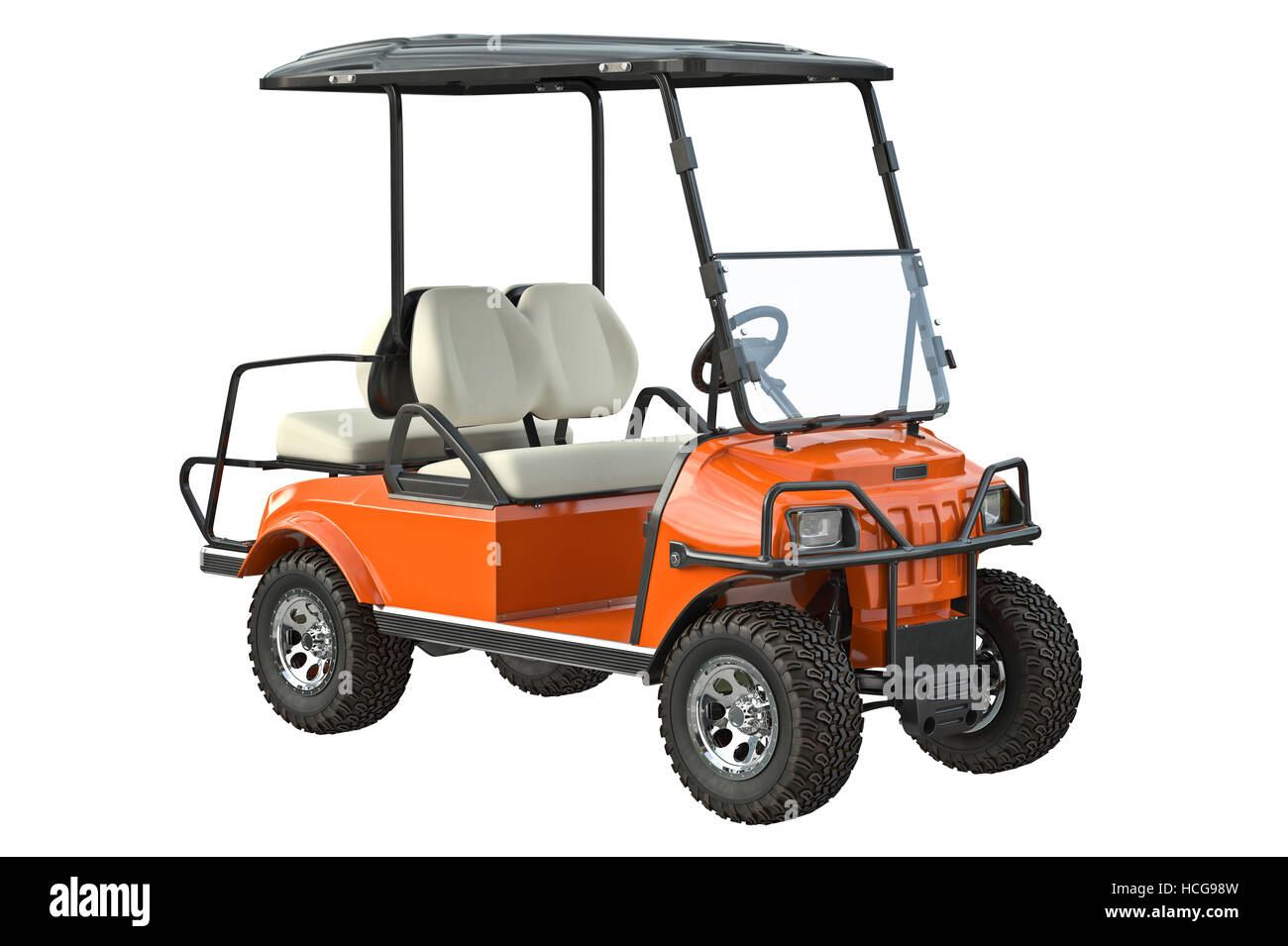 Golf car orange Stock Photo