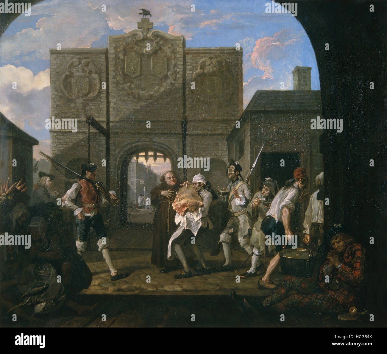 William Hogarth - O the Roast Beef of Old England (The Gate of Calais) - 1748 Stock Photo