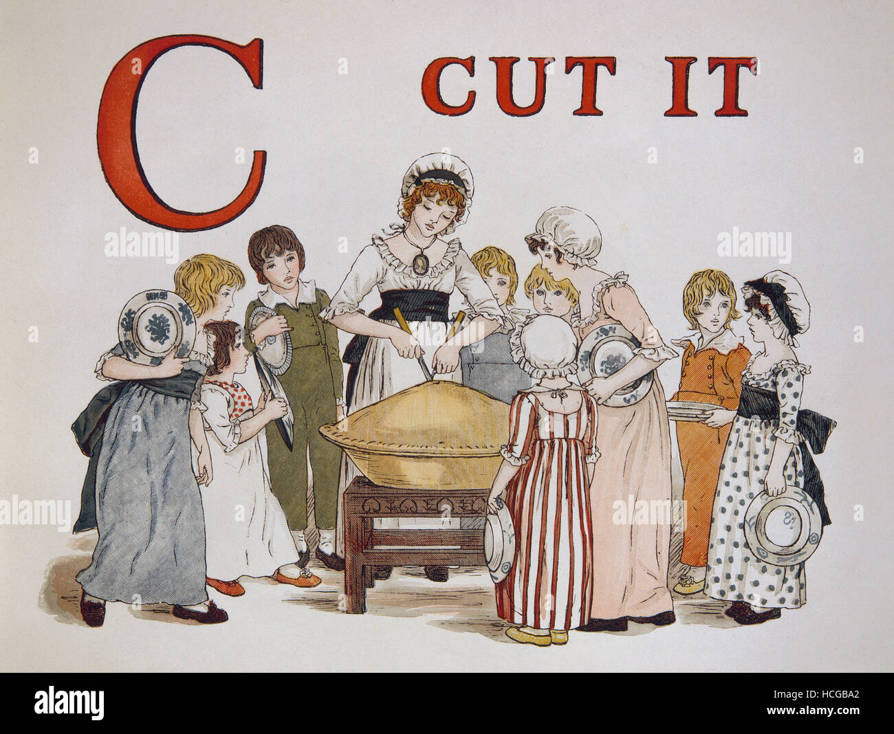 Kate Greenaway - Children's Alphabet C CUT IT - 1886 Stock Photo