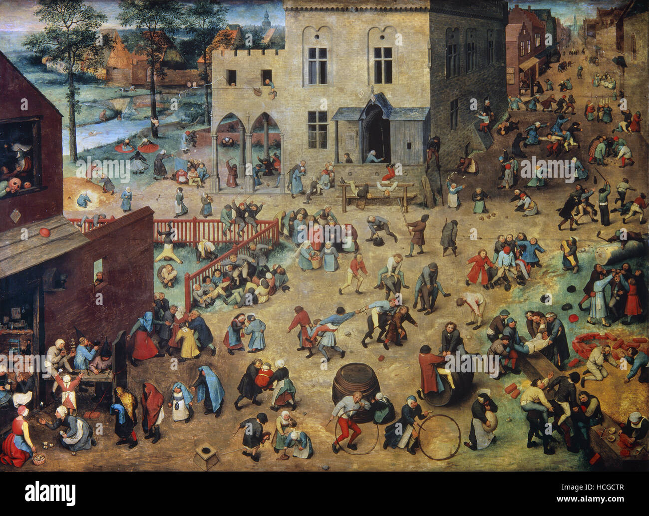 Pieter Brueghel the elder - Children's games - 1560 Stock Photo