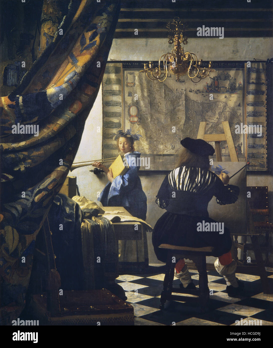 Vermeer De Delft - The workshop - 1670 Stock Photo