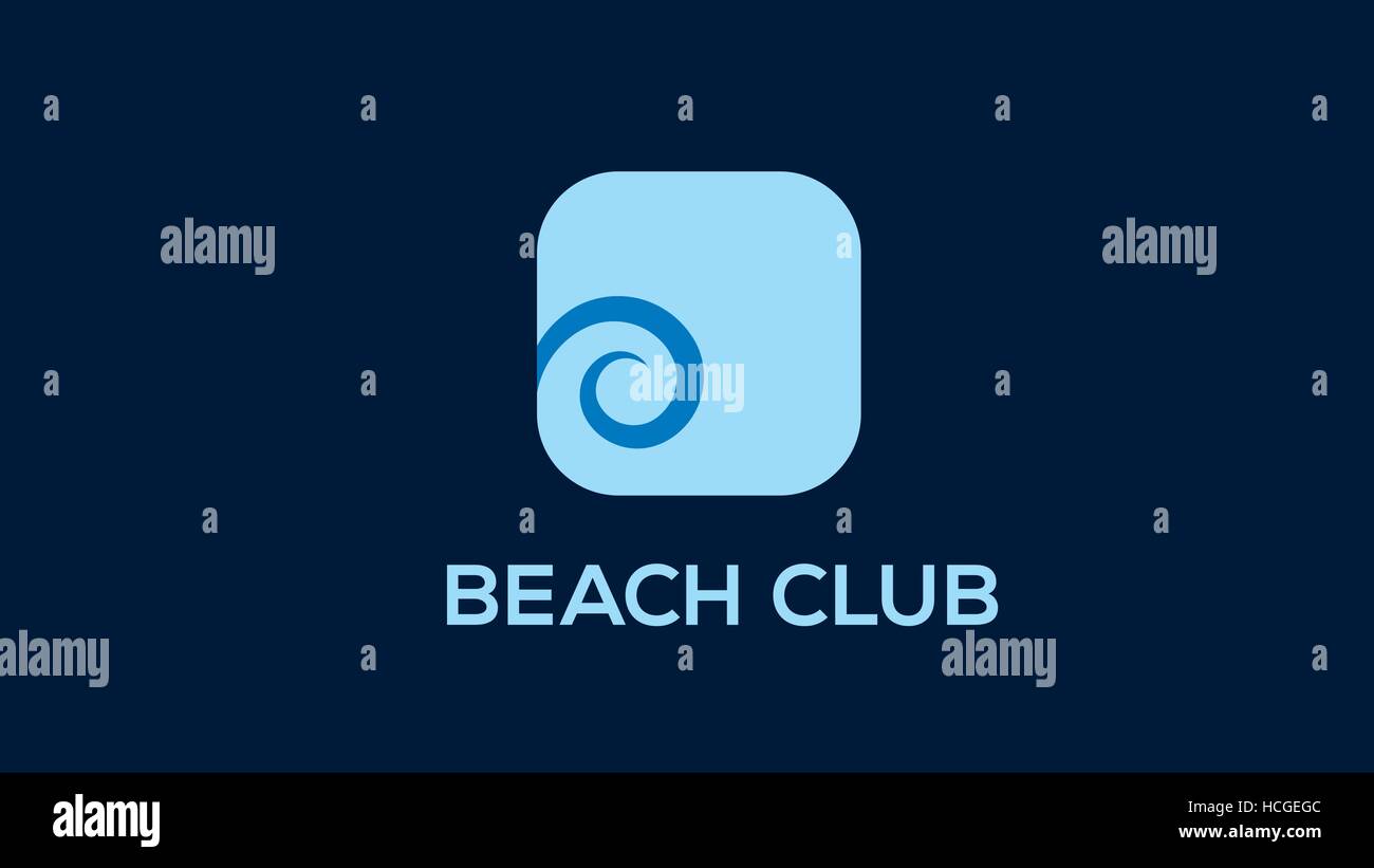 Beach club vector logo design template Stock Vector