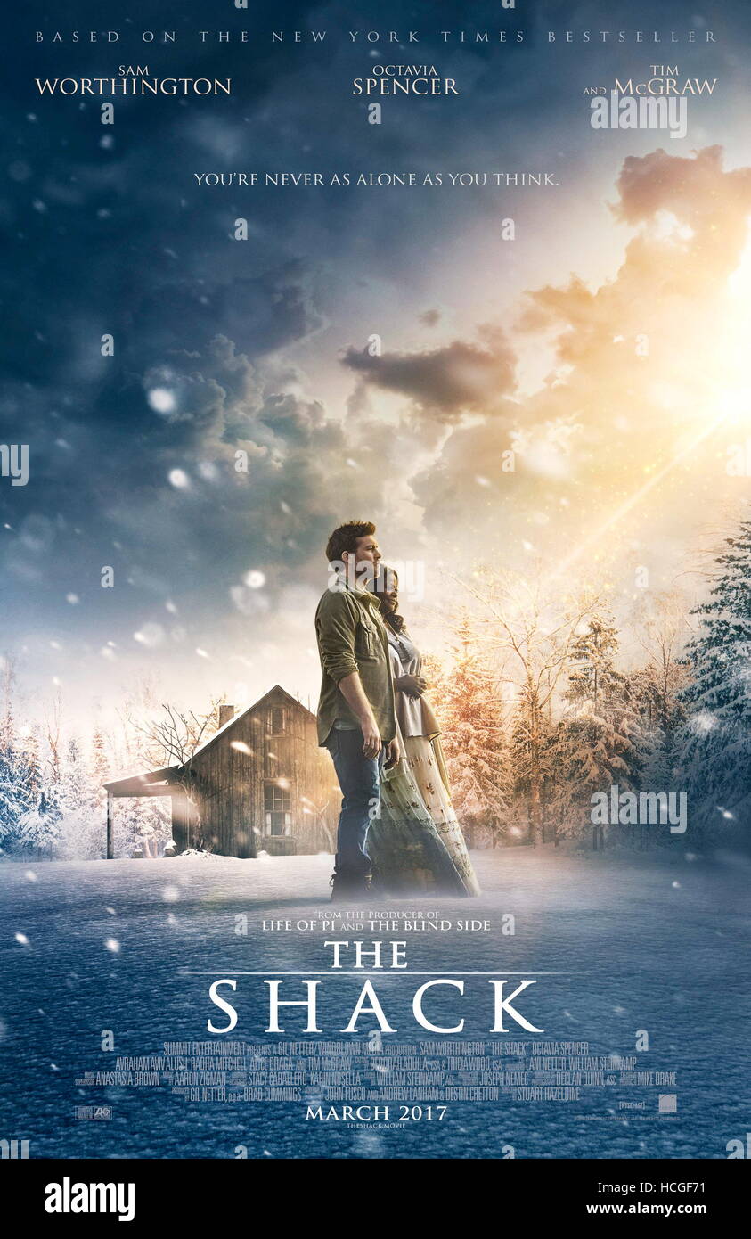 RELEASE DATE: March 3, 2017 TITLE: The Shack STUDIO: Summit Entertainment DIRECTOR: Stuart Hazeldine PLOT: A grieving man receives a mysterious, personal invitation to meet with God at a place called 'The Shack.' STARRING: Sam Worthington, Octavia Spencer poster art (Credit: c Summit Entertainment/Entertainment Pictures/) Stock Photo