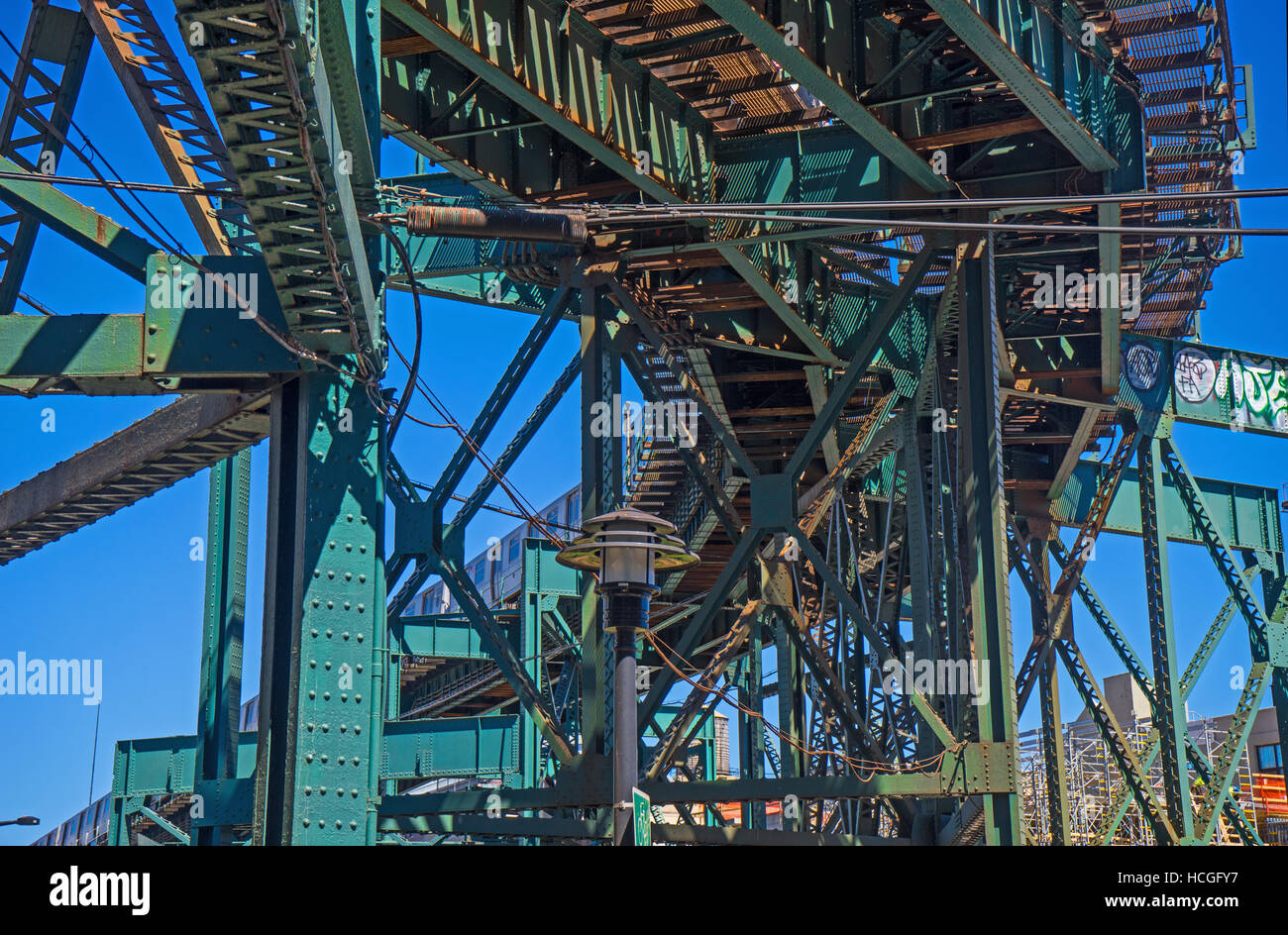 Subway Trestle, Queens Stock Photo