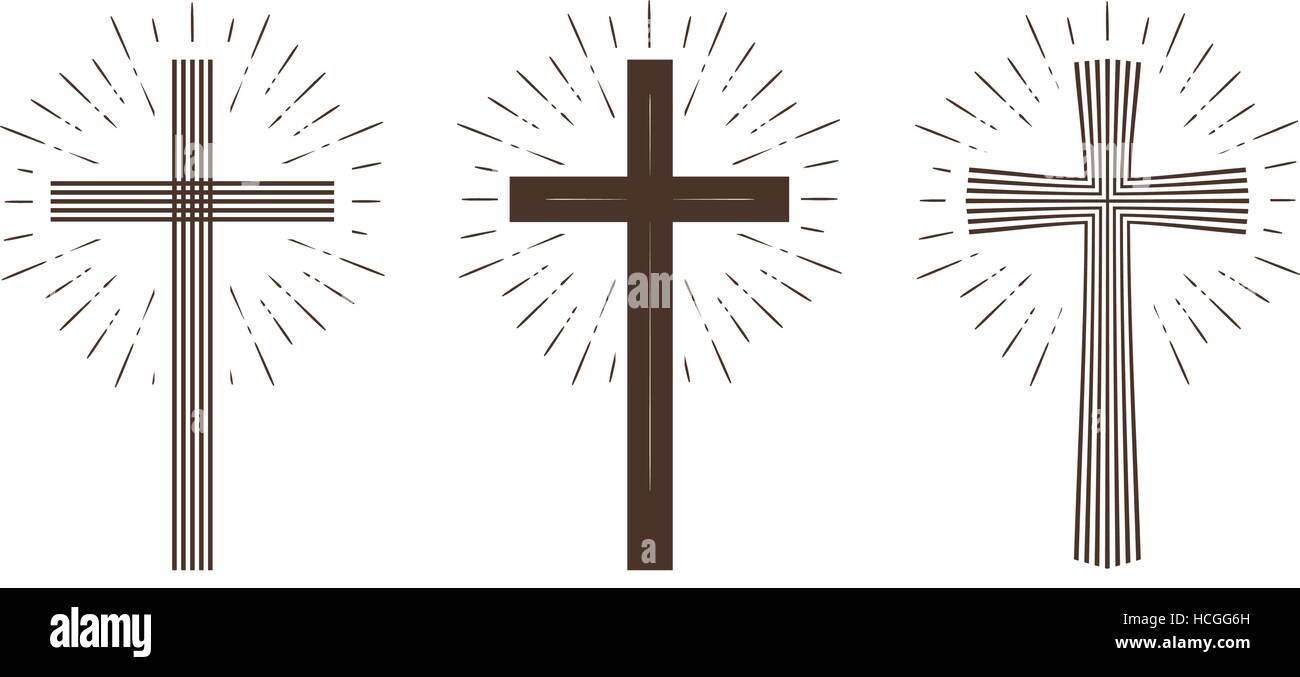 Religion cross icon or symbol. Vector illustration Stock Vector