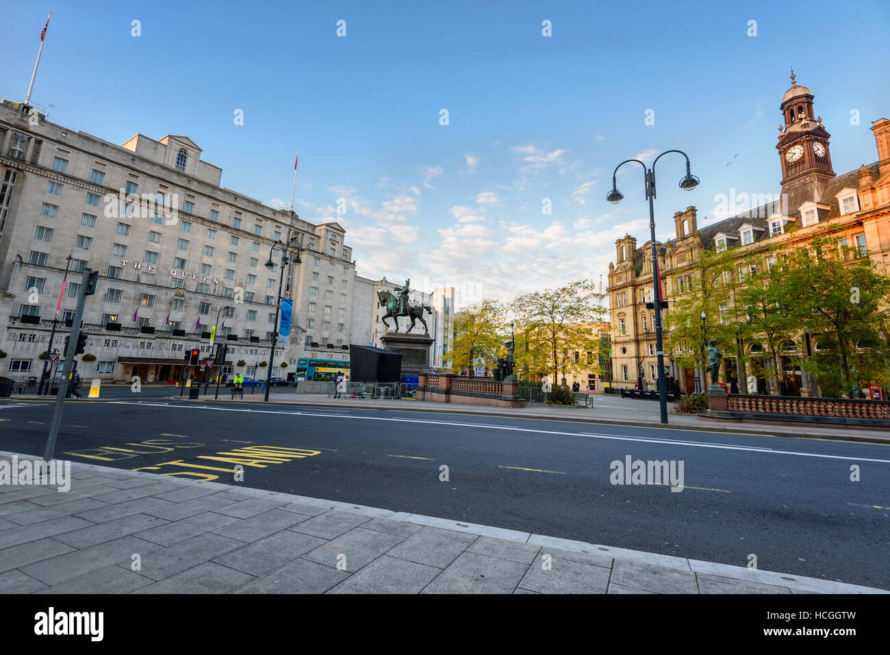 The statue of the Black Prince is something you can't fail to notice in Leeds' City Square. Stock Photo