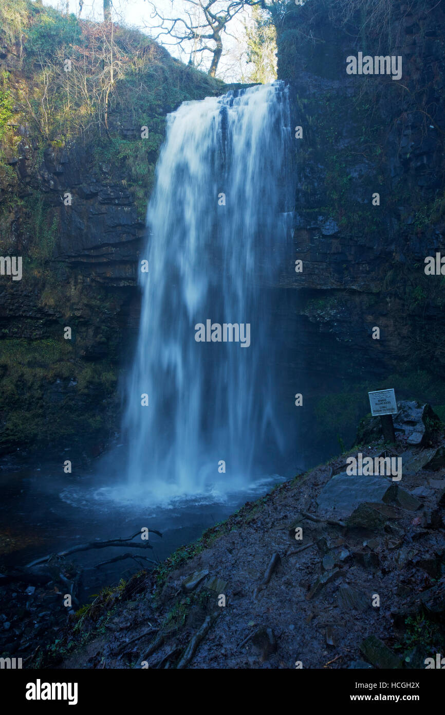 Henrhyd Falls, Brecon Beacons, Wales, UK Stock Photo