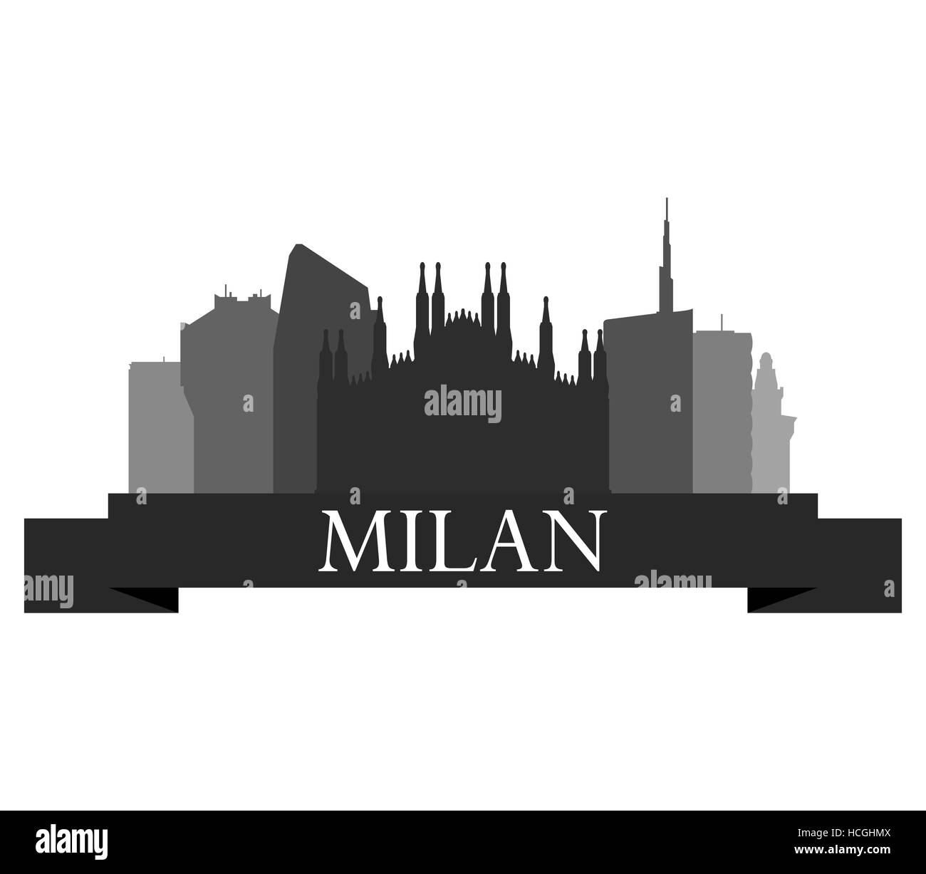 milan skyline Stock Photo