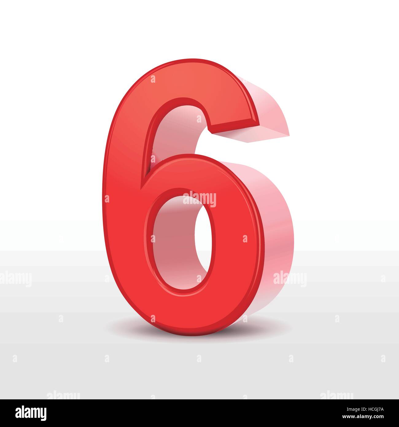 red 3d number 6 isolated on white Stock Vector Image & Art - Alamy