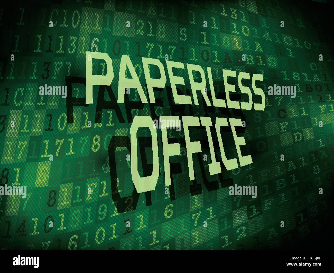 paperless office words isolated on internet digital background Stock Vector