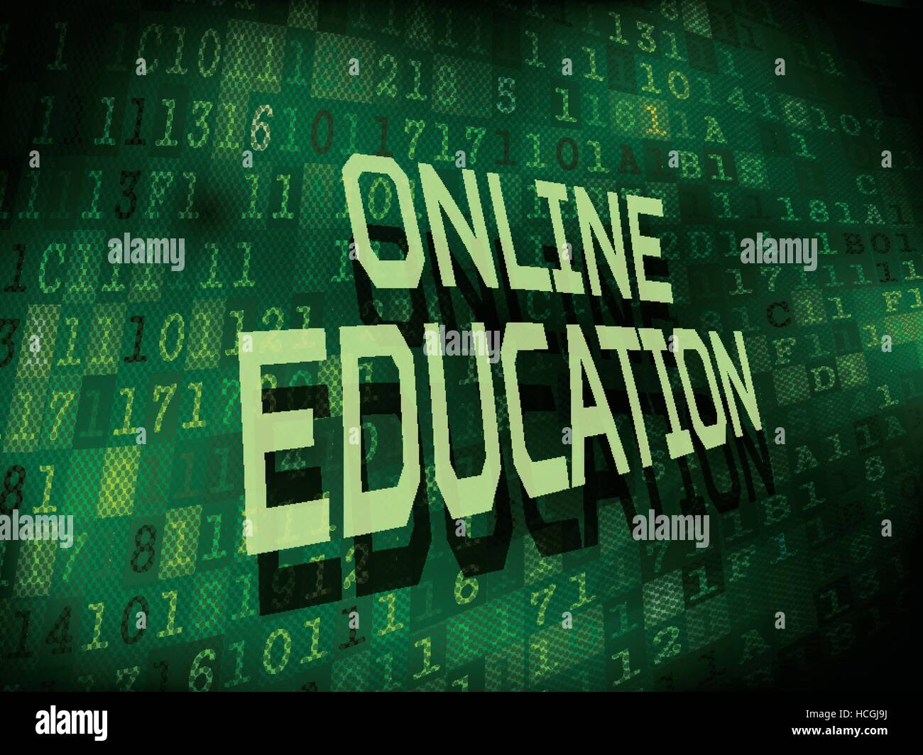 Online Education Words Isolated On Internet Digital Background Stock