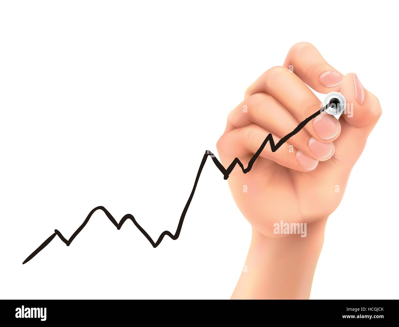 graph drawn by 3d hand over white background Stock Vector Image & Art ...