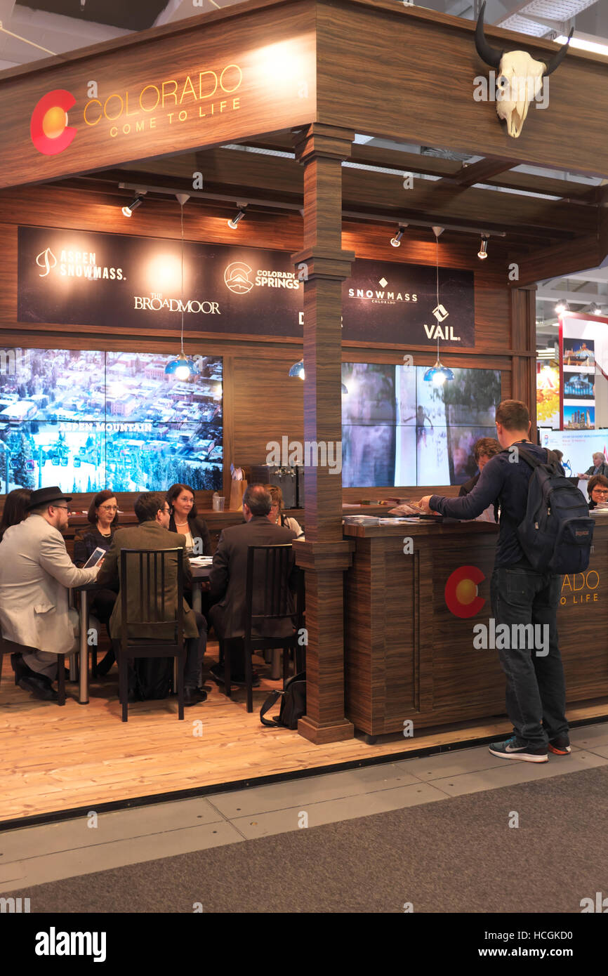 One of hundreds of booths at the annual ITB Conference and Exposition