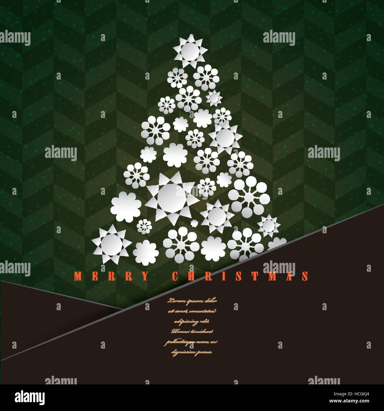 Christmas card with snowflake tree vector illustration Stock Vector ...