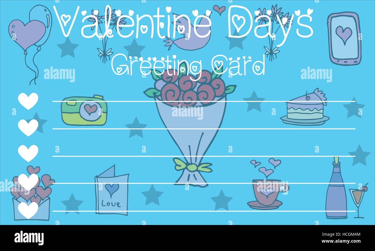 Vector art of valentine card collection with flower Stock Vector Image ...