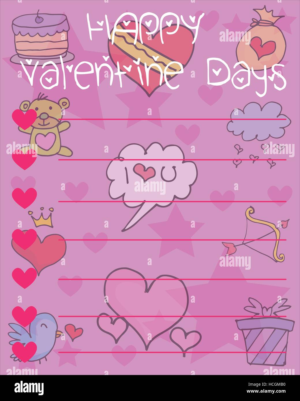 Collection stock of valentine day card vector illustration Stock Vector ...