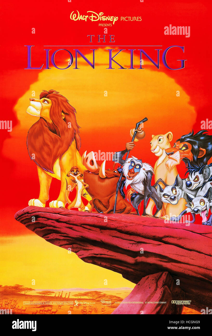 THE LION KING, l-r: Simba (voice: Matthew Broderick), Timon(voice: Nathan Lane), Pumbaa (voice: Ernie Sabella), Raffiki (voice: Stock Photo