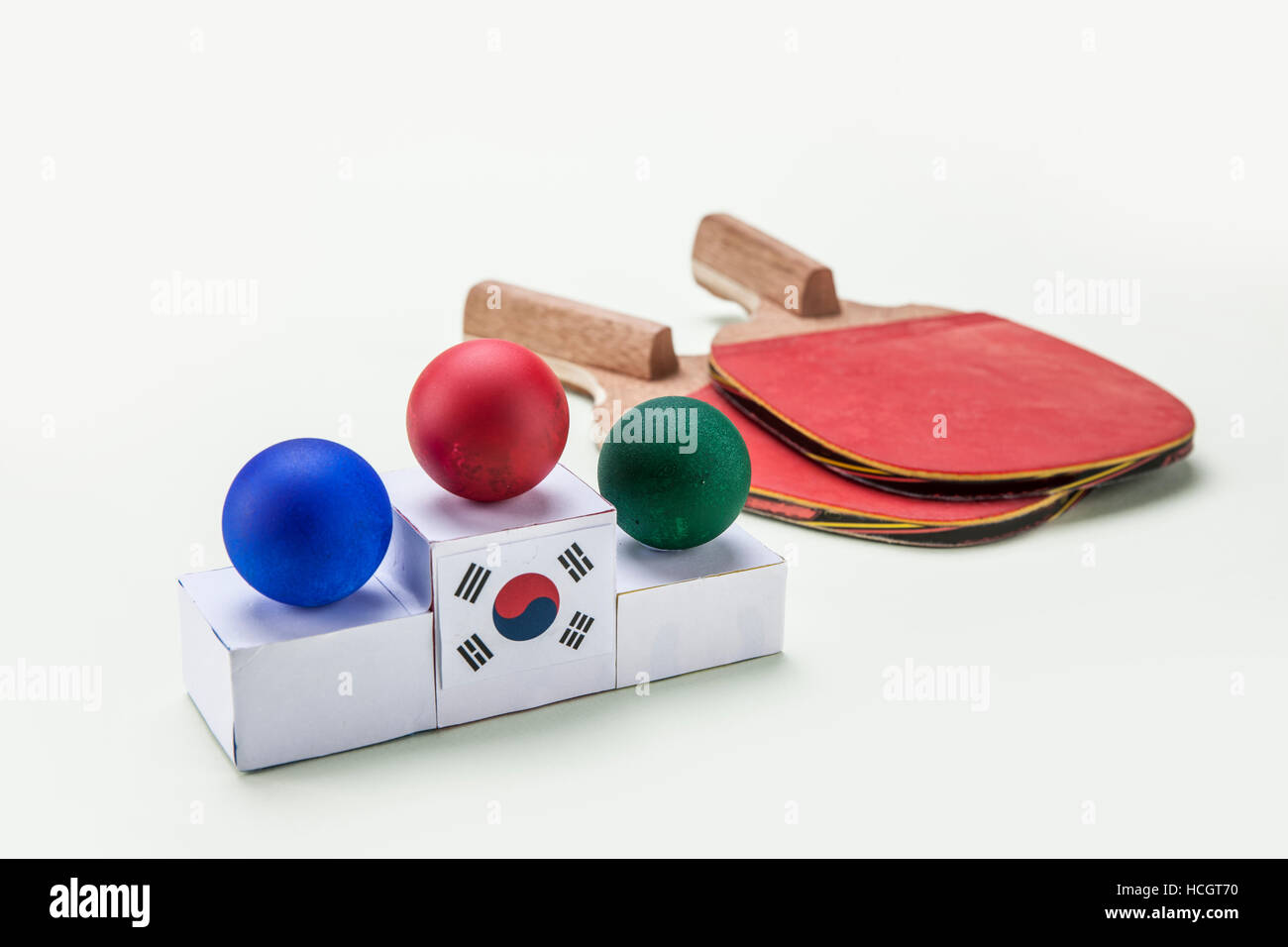 Table tennis balls and rackets Stock Photo Alamy