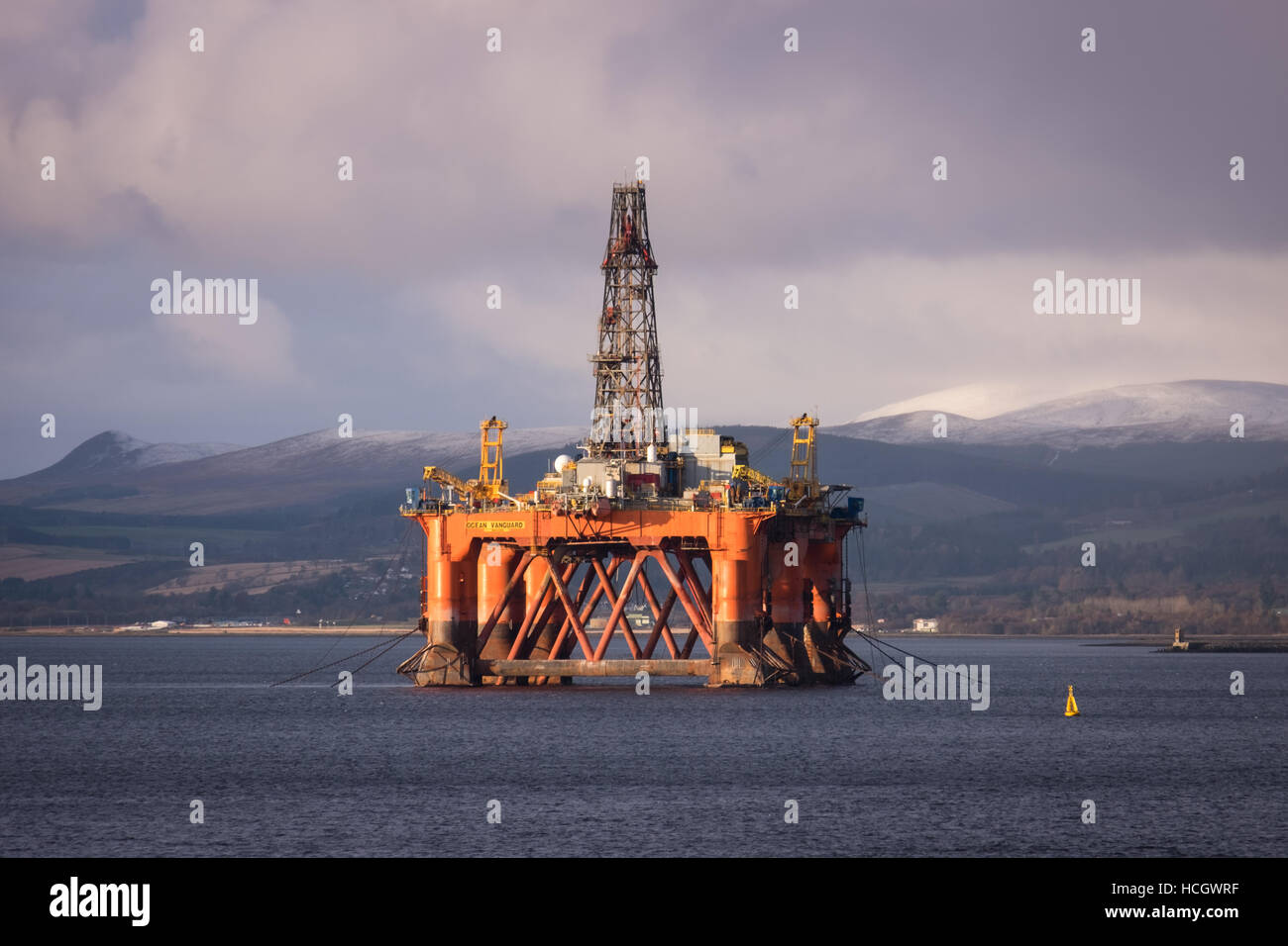 Drilling Platform, Ocean Vanguard, in Invergordon, Scotland Stock Photo