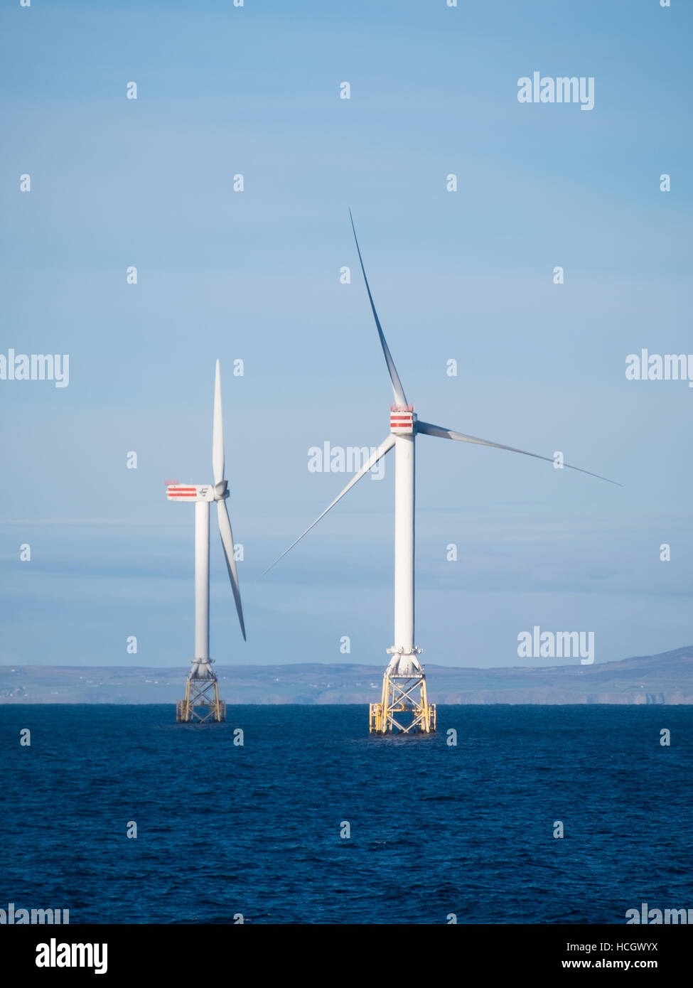 Wind Turbine Generators of the Beatrice Demonstration Project in the Moray Firth, Scotland Stock Photo