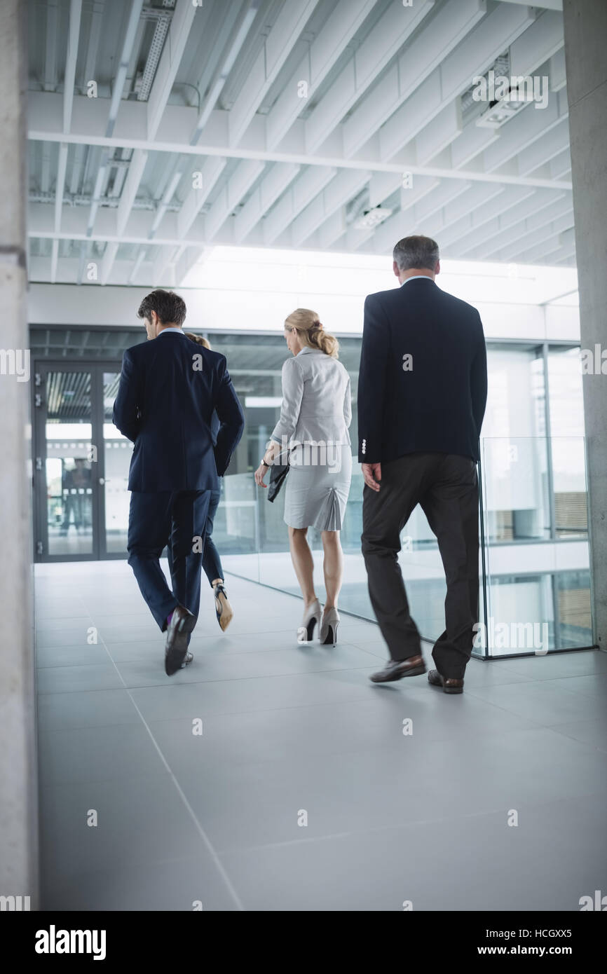 Businesswoman walking with colleagues Stock Photo