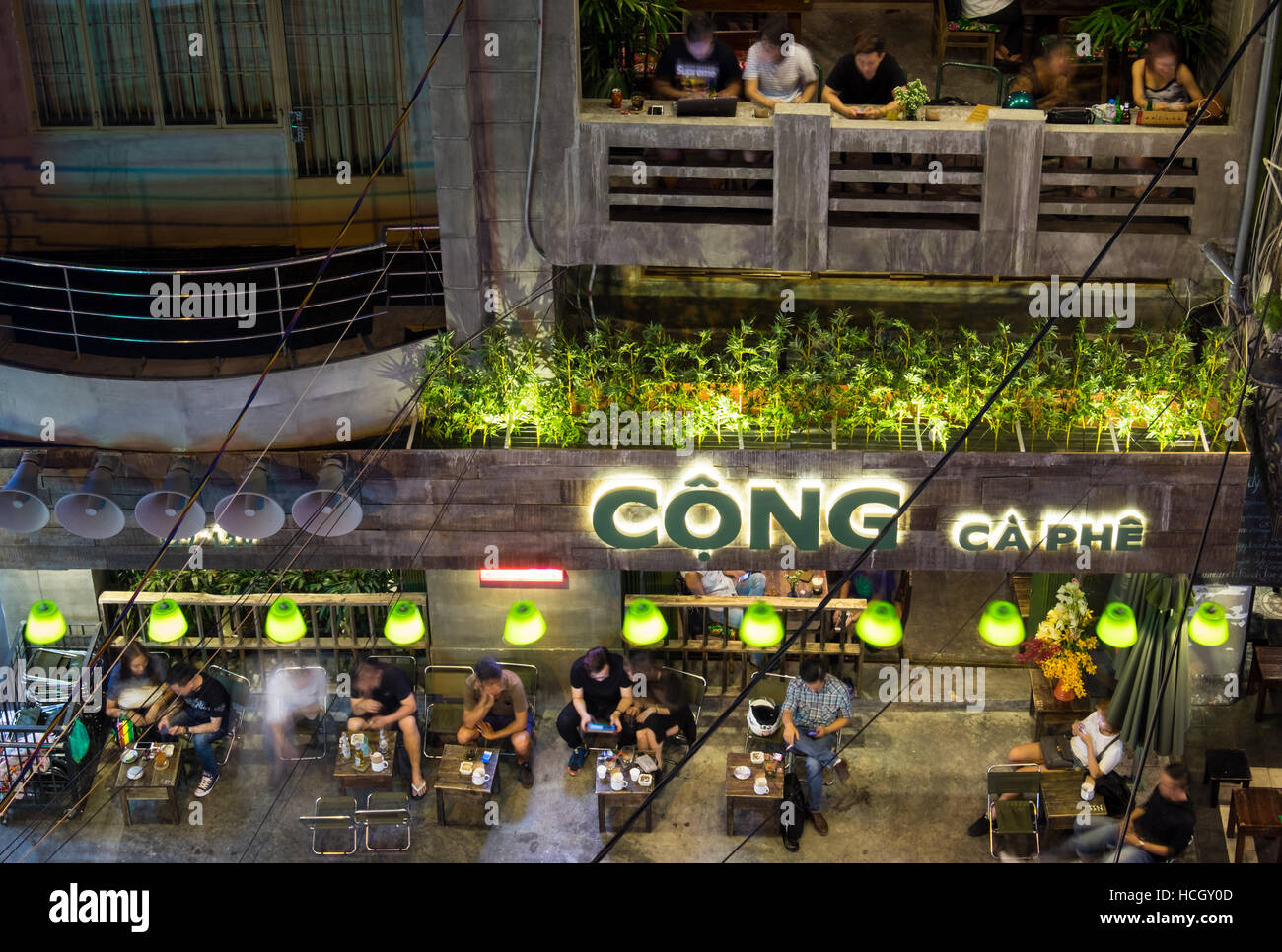 Cong Ca Phe (Cafe) in Ho Chi Minh City (HCMC) Stock Photo