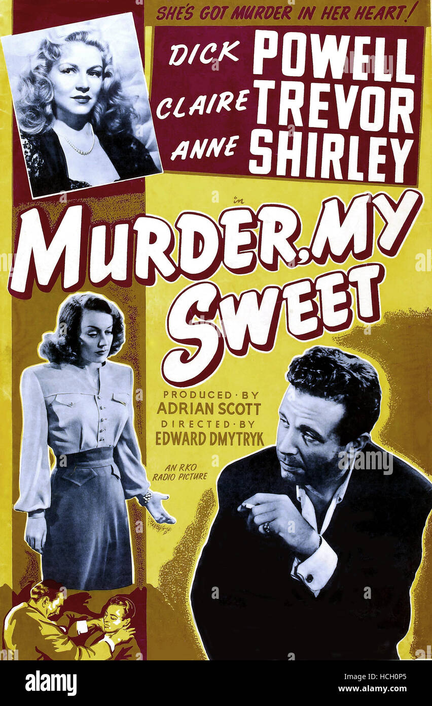MURDER, MY SWEET, clockwise from upper from left, Claire Trevor, Dick ...