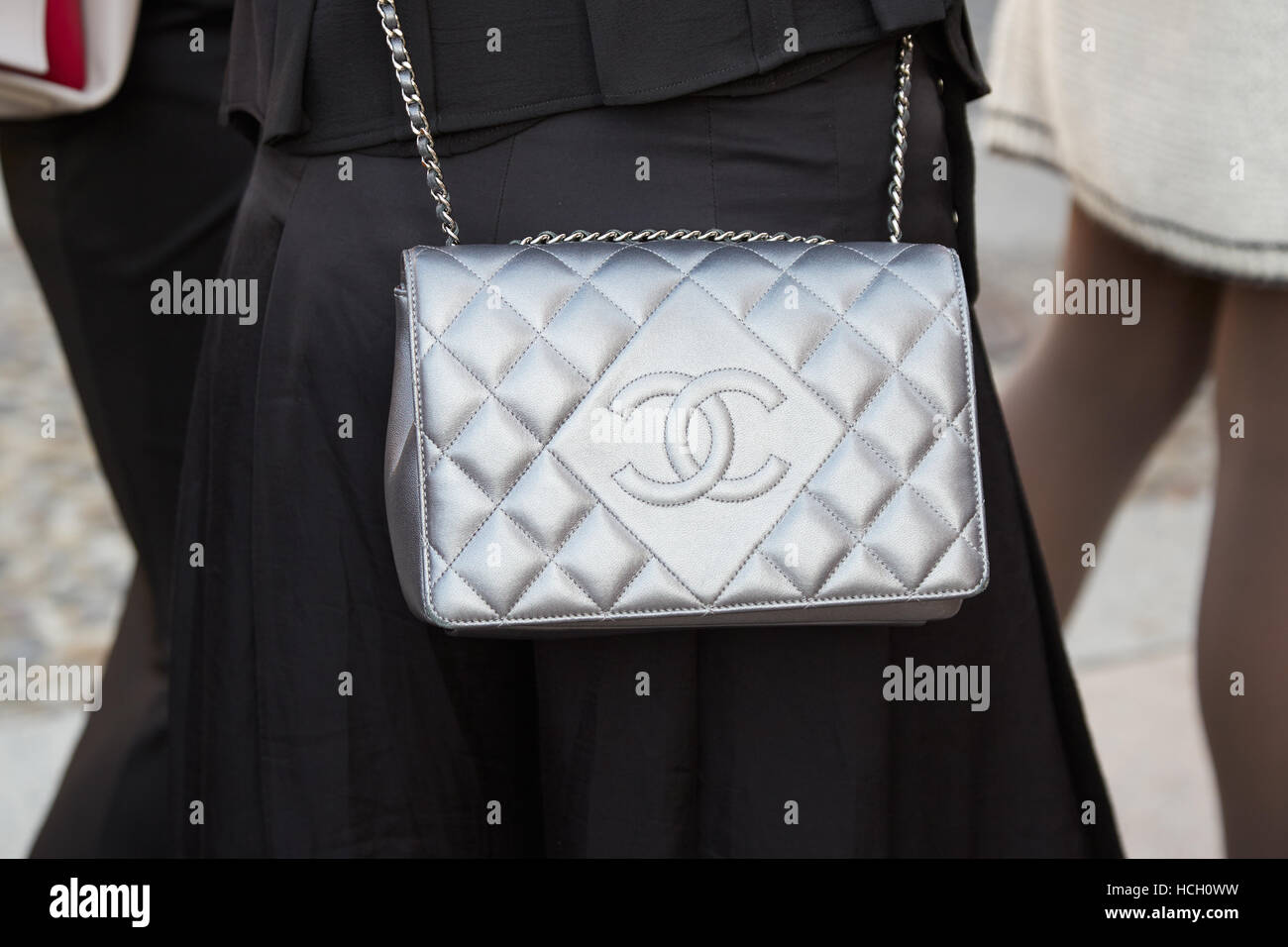 chanel backpack silver