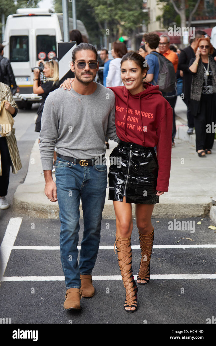 Giotto Calendoli and Patricia Manfield before Giorgio Armani fashion ...