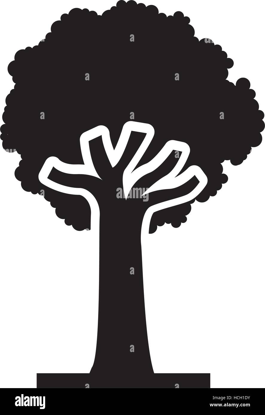 tree plant silhouette isolated icon vector illustration design Stock ...