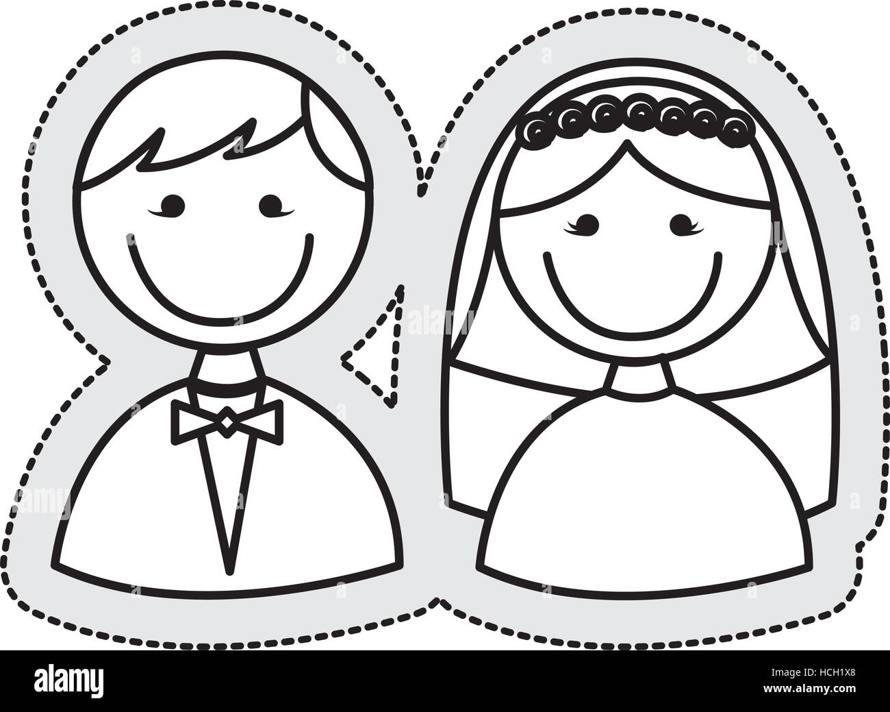 cute little just married couple vector illustration design Stock Vector ...