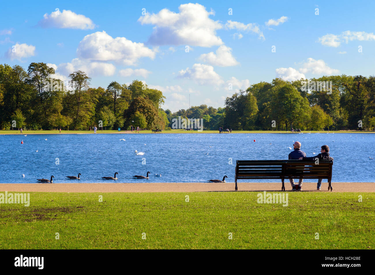 Round Pond in Hyde Park, London Stock Photo