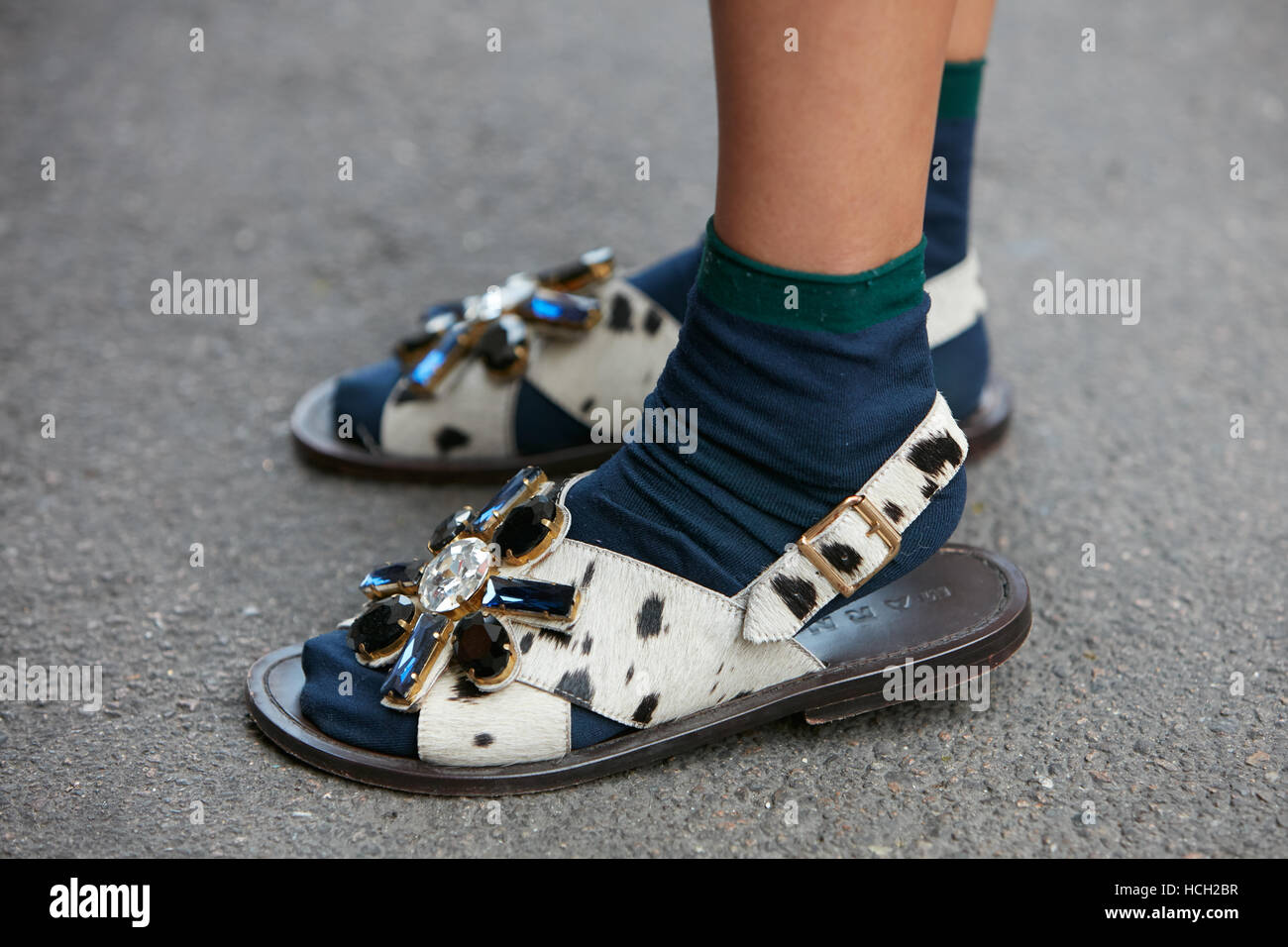 Sandals socks woman hi-res stock photography and images - Alamy