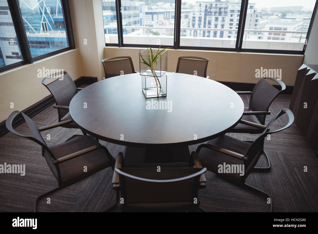 Empty meeting room with chairs and table Stock Photo Alamy