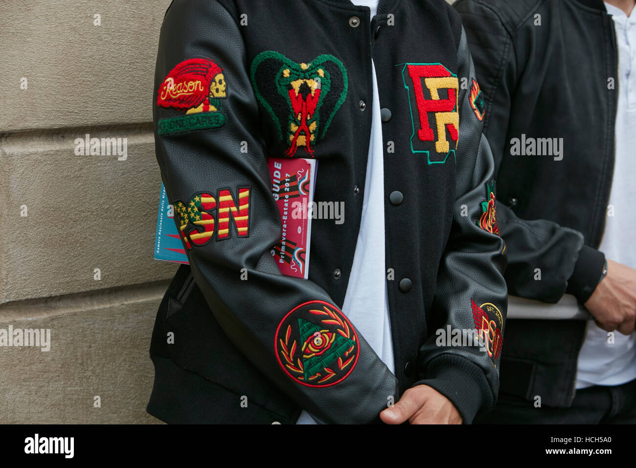 Gucci Hood Insert Logo Varsity Jacket Black Mix