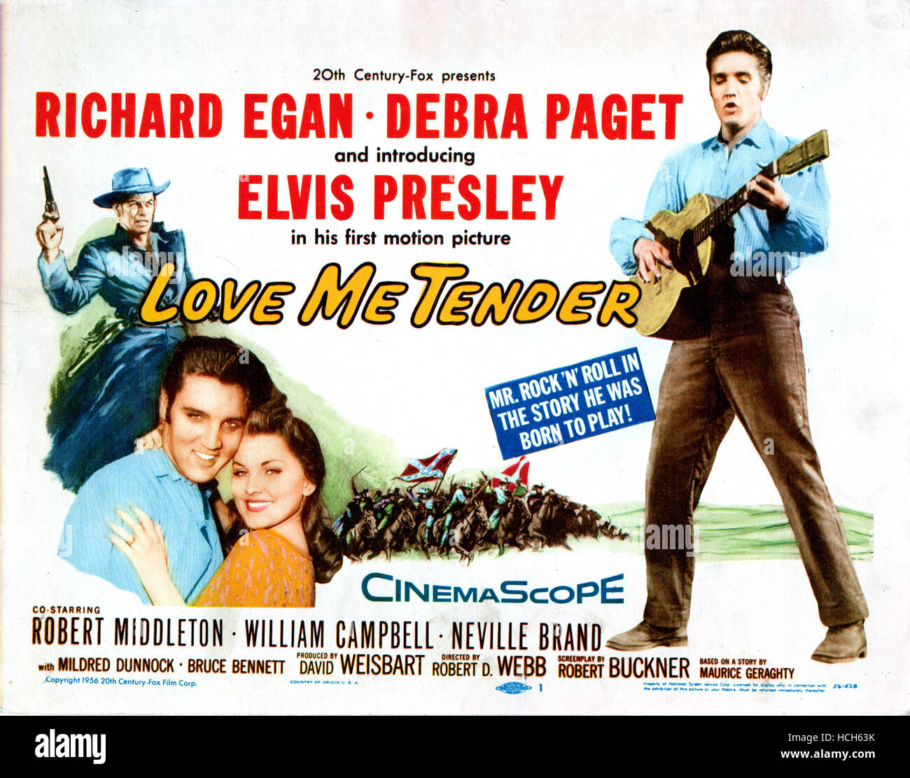LOVE ME TENDER, Richard Egan, Elvis Presley, Debra Paget, 1956 Stock