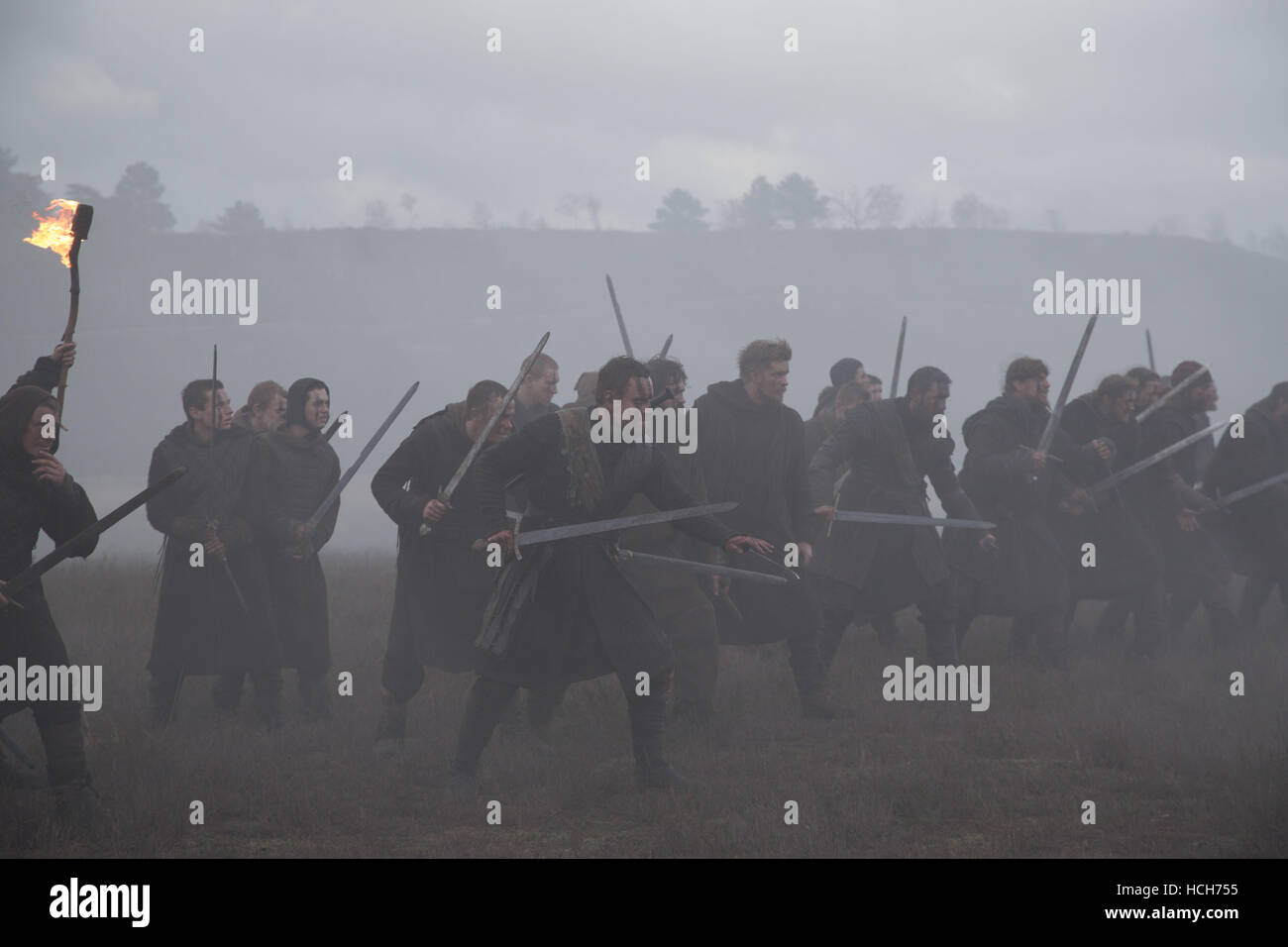 MACBETH, Michael Fassbender as Macbeth (foreground, center, face paint), 2015. © The Weinstein